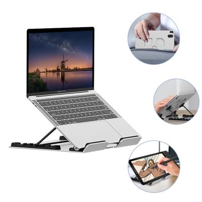 China Adjustable Height Adjustable Desk Aluminum iPad Tablet Foldable Stand for 10-17inch Laptops for sale