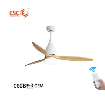 China With Smart Home Light Remote Control Fan 3 Speed ​​3 Blades Bedroom Wood Ceiling Fan Led Lighting for sale