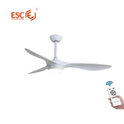 China With Light Simple Design Home Appliance 110v 220v Low Noise Smart White Remote Ceiling Fan With Light for sale