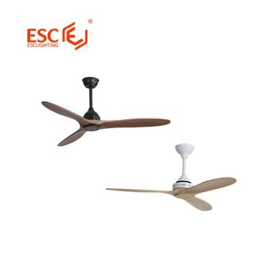 China NO LIGHT 52 Inch Vintage Ceiling Copper Wood Blade Motor Remote Control Ceiling Fan Without Light for sale