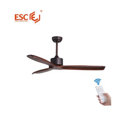 China NO Simple Design Solid Wood 3 Blade Propeller Speed ​​Decoration AC Electric Ceiling Fan 52 Inch for sale