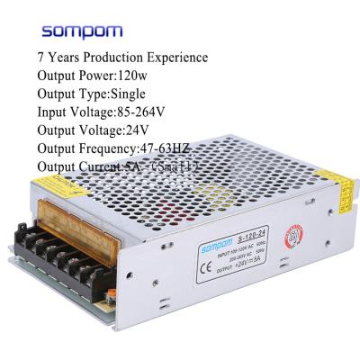 China Transformer 220v 24v AC To DC 5A 24V 5A Switching Mode Power Supply Switches Constant Voltage Electric Power Supply 158*97*42mm for sale