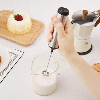 China Sustainable Stainless steel mini portable handheld automatic machine coffee foam maker electric milk frother for lattes matcha cappuccino for sale