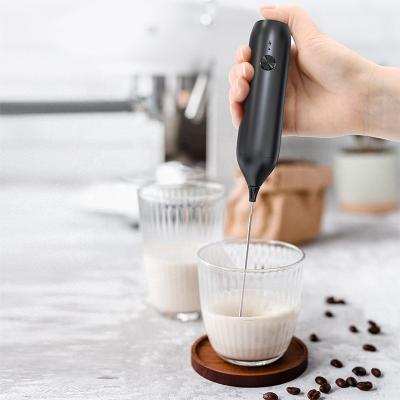 China Sustainable high quality rechargeable mini portable handheld automatic machine coffee foam maker electric milk frother with stand for sale