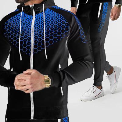 China Wholesale Custom Size Two Piece Tracksuit Sports Tracksuit Plus Size Men 2 Piece Sweatsuits Sets Logo Clothes 2021 3D Jacket Joggers Suits Set for sale