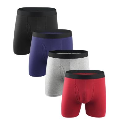 China YIWU XINYU antibacterial natural feelings briefs men's underwear men's pack cotton soft open fly long leg underwear for sale