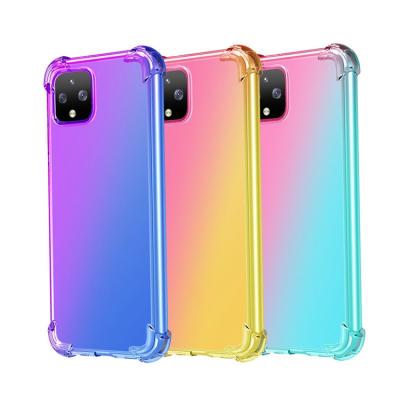 China Gradient TPU Phone Case Amazon Gradient Warm Color Tpu Shockproof Soft Bumper Phone Case For Google Pixel 4 XL 3A Lite for sale