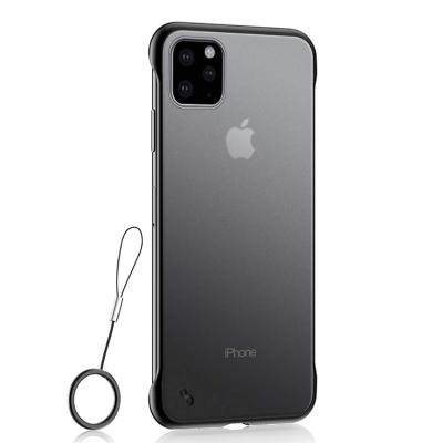 China Fashion New Arrival Design Matte Frosted Back Case With Metal Frameless Ring For Iphone 11 pro Max Case for sale