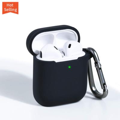 China Hot Amazon Silicone Earphone Protector Case Cover For Apple Airpods 2 With Key Chain for sale