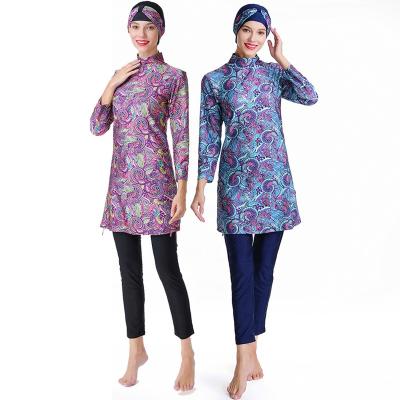 China Wholesale High Quality Women Breathable Print 3 Pieces Modest Fashion Muslim Swimwear en venta