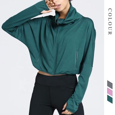 China QUICK DRY Long Sleeve Yoga 2020 Women Sport Front Active Wear Yoga Wear Top Fitness Wear Jacket Zipper for sale