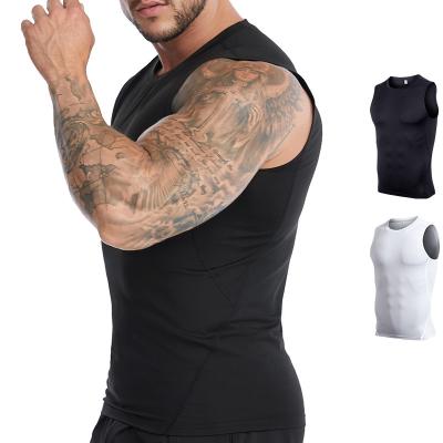 China New breathable European and American sports invest basketball tight sleeveless running yoga suit men's quick-drying fitness vest for sale