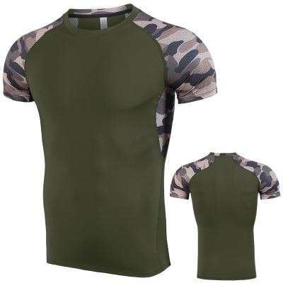 Κίνα Quick-drying T-shirt Men's Breathable Tights Stretch Running Short Sleeve Sports Combat Training Workout Clothes Summer προς πώληση