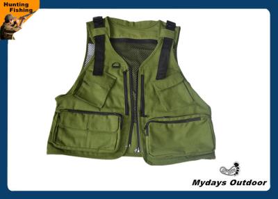 China Army Green Youth Hunting Fishing Vest 11 Pockets With Breathable Fabric for sale