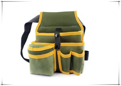 China Olive Waist Canvas Bucket Tool Bag 100cm Adjustable Strap Thickened Fabric for sale