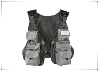 China Gray Youth Hunting Fishing Vest Oxford 420D Ballistic Nylon Pockets for sale