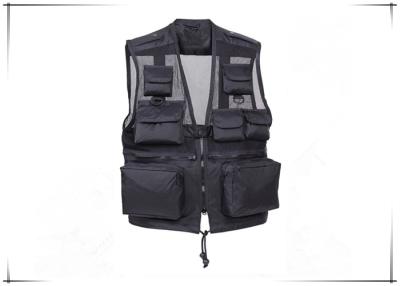 China Black Fishing Vest With Zipper for sale