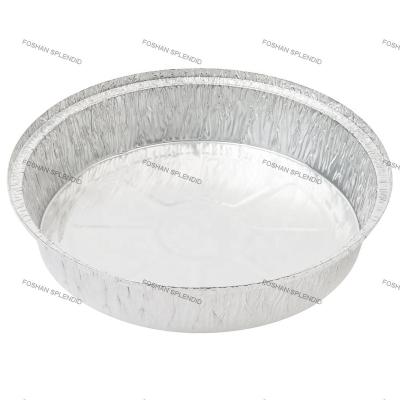 China Food 9 Inch Round Aluminum Tray Aluminum Foil Containers For Food Effect for sale