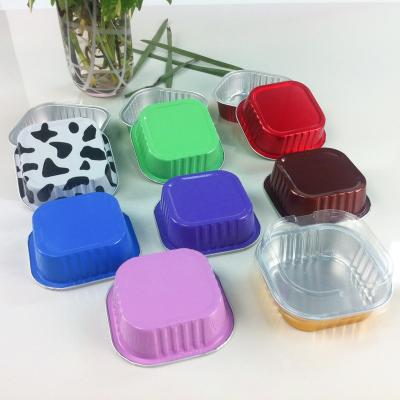 China Disposable Milkshake Baking Cups With Lid Aluminum Foil Cake Cup Food Grade Aluminum Foil Container for sale