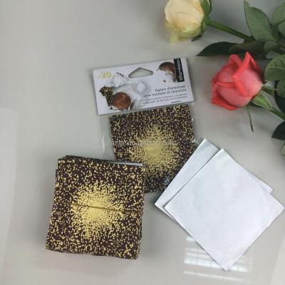 China Food Manufacturer-Various Sizes Gold Color Coated Aluminum Foil Asian Decorative Chocolate and Sweet Wrapping Paper for sale