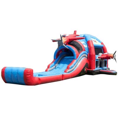 China PVC Inflatable Airplane Bouncer Bouncing Bouncy Castle Bouncy Slide for sale