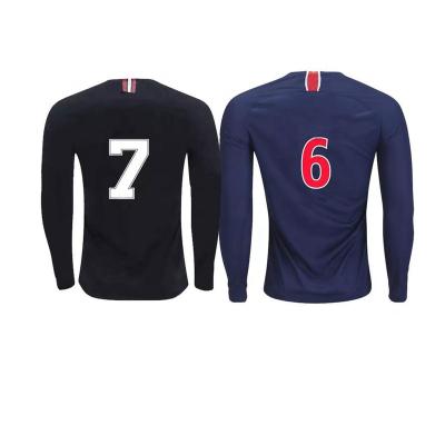 China High Quality Quick-drying Polyester Custom Name Jersey Long Sleeve Football Wear for sale