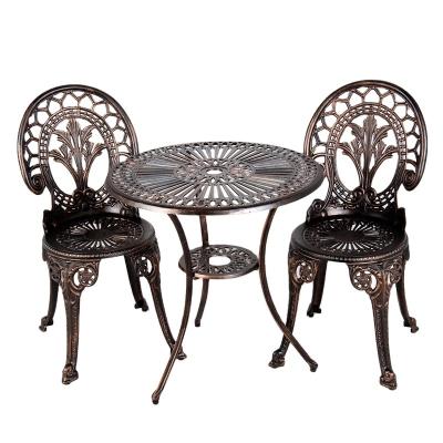 China Modern Outdoor Solid Metal Cast Aluminum Bistro Set for sale