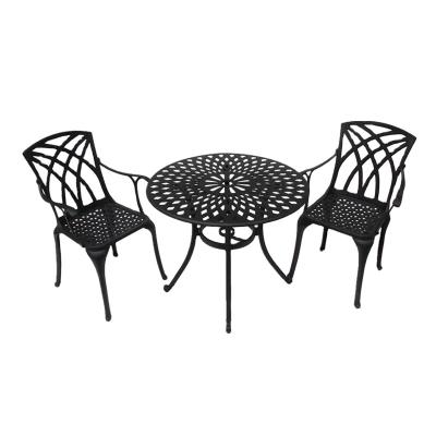 China Rustproof/Color-fast/Waterproof/Durable/Eco-friendly/Detachable Outdoor Furniture Cast Aluminum Patio 3pcs Set Garden Furniture Weaving Pattern for sale