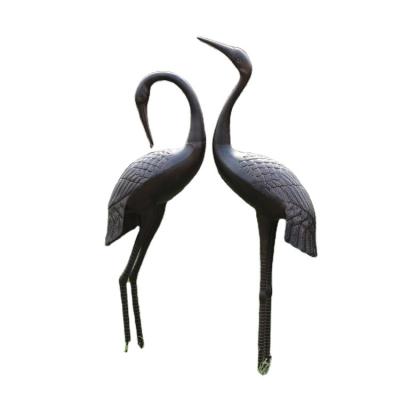 China Eco - Friendly Bronze Metal Craft Garden Decoration Animal Type Crane for sale