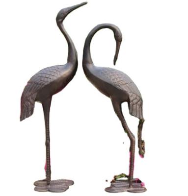 China The Other Bird Crane Life Size Bronze Metal Garden Statue for sale