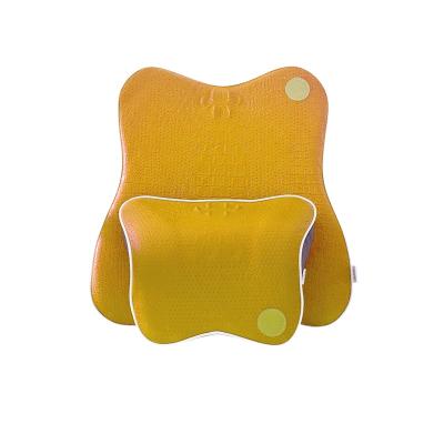 China Brief & Accessories Hot Selling Single Color Car Headrest and Waist Cushion Memory Foam Lumbar Pillow for sale