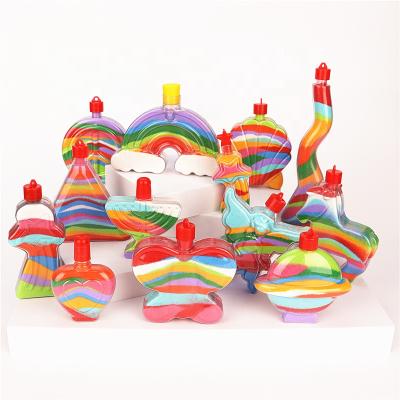 China Newest Design Multi Shapes Sand Art Gift Packaging PVC Plastic Bottle For Sand Painting Art Creation for sale