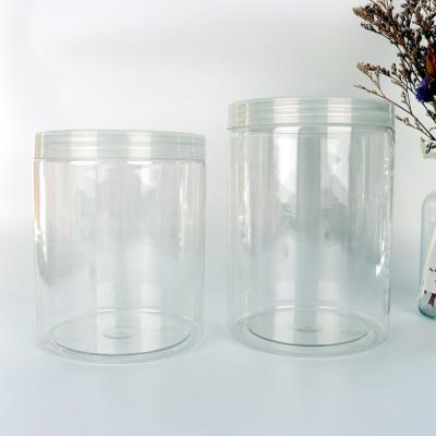 China Personal Care 1.2L Food Grade PET Plastic Mason Jar Plastic Jars For Candy Or Salads for sale