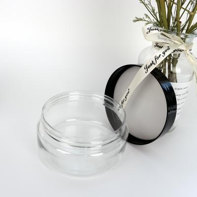 China Eco-friendly 6oz 180ML Empty Clear Plastic Cosmetic Packaging Jars Wide-mouth PET Containers With Lids For Beauty Products for sale