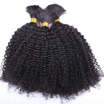 China Curly Wave\Body\Brazilian Virgin Hair Bulk Natural Color Deep Curly Straight Kinky Curly For Human Braiding Hair Unprocessed Braiding Bulk No Weft for sale