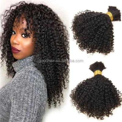 China Curly Wave\Body\Bulky Straight Curly Kinky Curly Braiding Hair Bundles 3 Pcs/Lot Women's Mongolian Remy Human Hair Extension Weft Natural Black No for sale