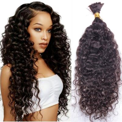 China Curly\Body Wave\Loose Wave Malaysian Straight Curly Bulk Wave Hair Extension For Braiding Remy Braiding Bulks Hair Natural Brown Color for sale