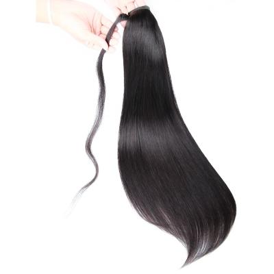 China ALL Straight Ponytail Hair Extension Clip In Hair Fake Tail Wigs For Black Women Ombre Brown Color Hairstyle for sale