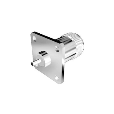 China 50Î © SC Connector Female 4 Holes Clamps Mount Straight Nickel Plated RF Connectors for sale