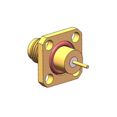 China RF SMA RF Connector Gold Plated Flange Panel Mount RF SMA Female Connector for sale