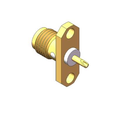 China RF SMA Connector Flange 2-Hole Panel Mount RF SMA Female Connector for sale