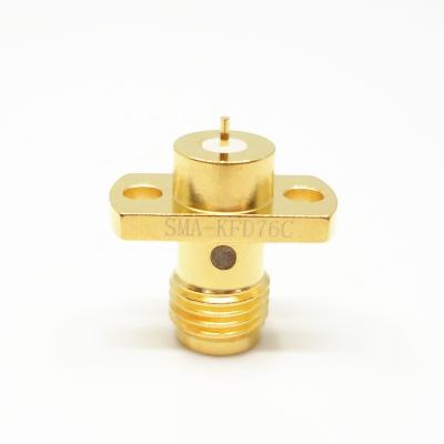 China High Performance 50Ohm SMA RF Connectors Gold Plated 2 Holes Flanges Mount Female With Micro Strip for sale