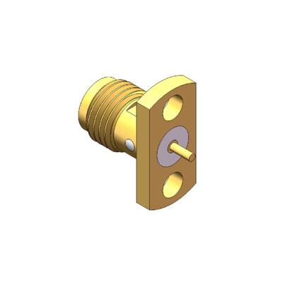 China High Quality RF SMA RF Connectors Gold Plated 2 Hole SMA Female Connector Header for sale