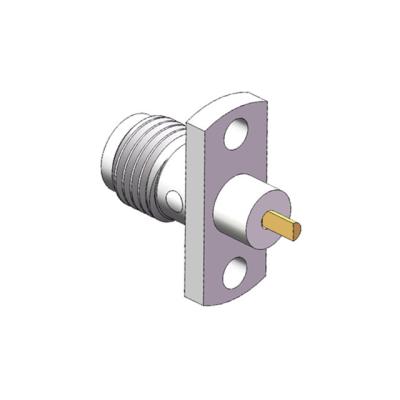 China SMA RF Coaxial Connectors Stainless Steel Straight 2 Hole Flange Mount Connectors for sale