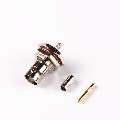 China Male Crimp Connector RF BNC Connector Nickel Plated Male Crimp Plug For RG174 RG316 for sale