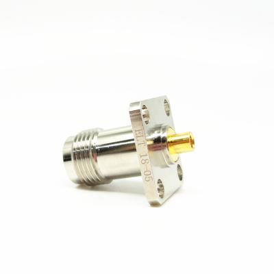 China RF 4-Hole 50Ohm Female Flange Mount TNC RF Connector For .086 Cable for sale