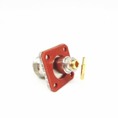 China RF Waterproof 4 Hole Flange Mount N Type RF Connector For .141 Cable for sale