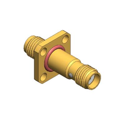 China SMA Female SMA Female Aux 4 Hole Flange RF Adapter Hot Sales Waterproof 4 Hole Flange Gold Plated SMA Female To RF Female Adapters for sale