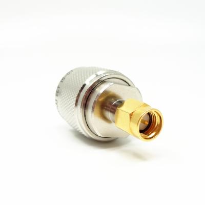 China High Reliable Brass Gold Nickel Plated Microwave Male N Type To SMA Male RF Adapter for sale