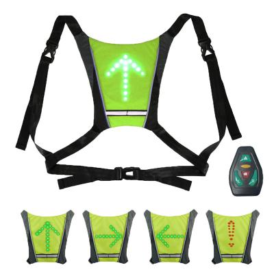 China Water Proof High Vis Traffic Road Safety Reflective Invest Led Running Flasher Vest Safety Vest Motorcycle Scooter Night Signal Vest for sale